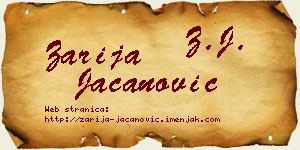 Zarija Jacanović vizit kartica